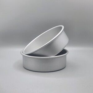 Aluminum Cake Pans 6x2 Silver Baking Sunny Side Up Bakery Round Small Set of 2